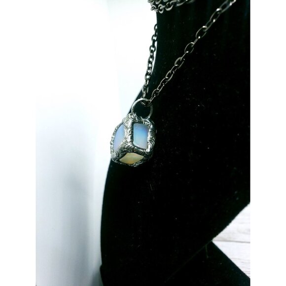Opalite cube crystal necklace handmade ooak jewelry - Picture 3 of 12